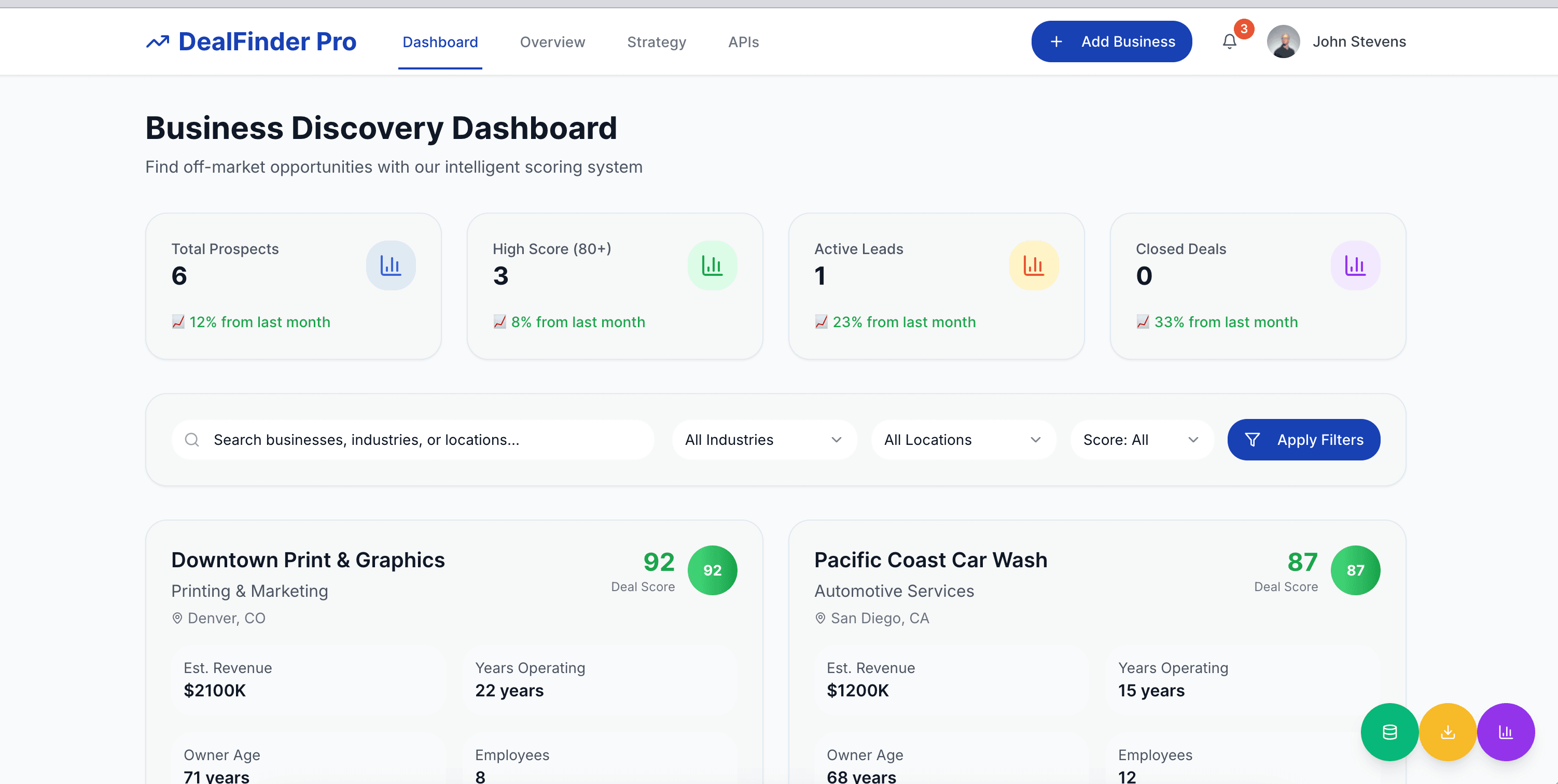Screenshot of BizFind