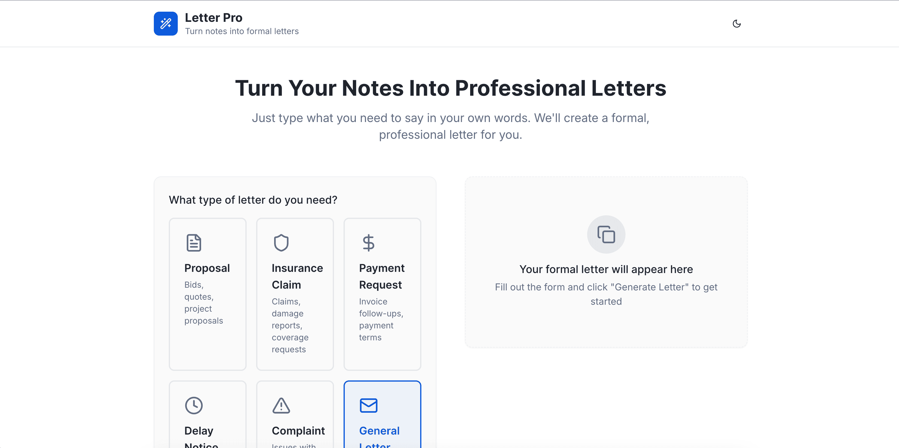 Screenshot of Letter Pro
